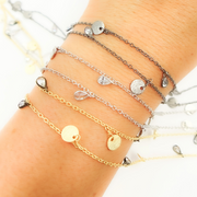 CZ Pear Shape & Disc Alternate Dangle Wire Chain